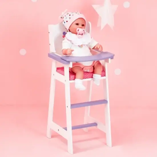 Olivia's Little World Little Princess Kids Baby Doll High Chair, Purple image {5}