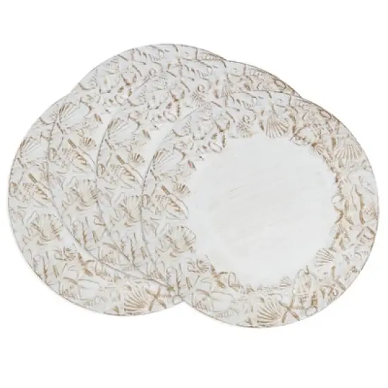 Saro Lifestyle Sea Shell Embellished Charger Plate (Set of 4) image {2}