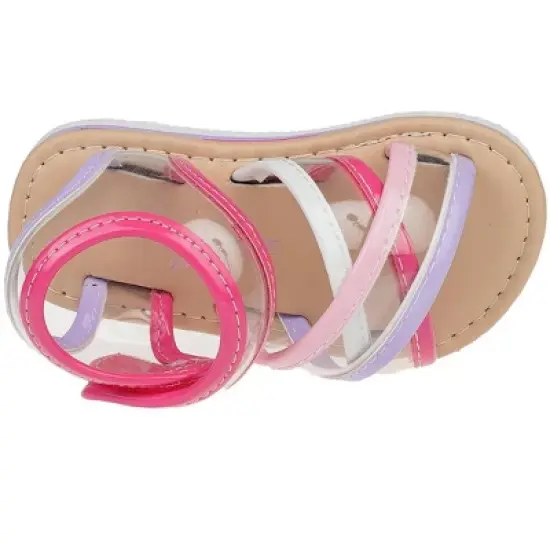 Rampage Toddler Girl's Strappy Open-Toe Ankle Strap Flat Sandals with Clear Vinyl Straps image {5}
