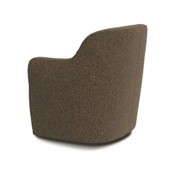 HomePop Upholstered Swivel Accent Chair Dark Brown Boucle: Polyester Fabric, Plywood Frame, No Assembly Required image {2}
