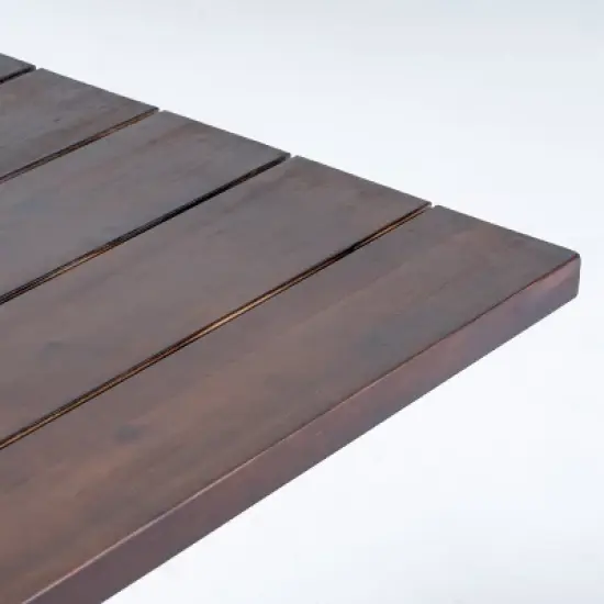 Christopher Knight Home Outdoor Acacia Wood Dining Table with Trestle Base, Dark Brown/White image {7}