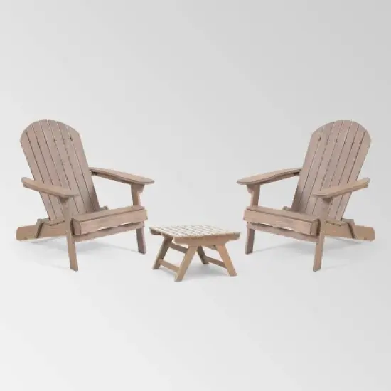 Malibu 3pc Acacia Wood Chat Set - Gray - Christopher Knight Home image {1}
