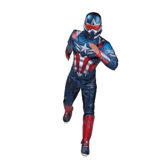 Marvel Men's Captain America Brave New World Halloween Costume Jumpsuit 2pc image {3}