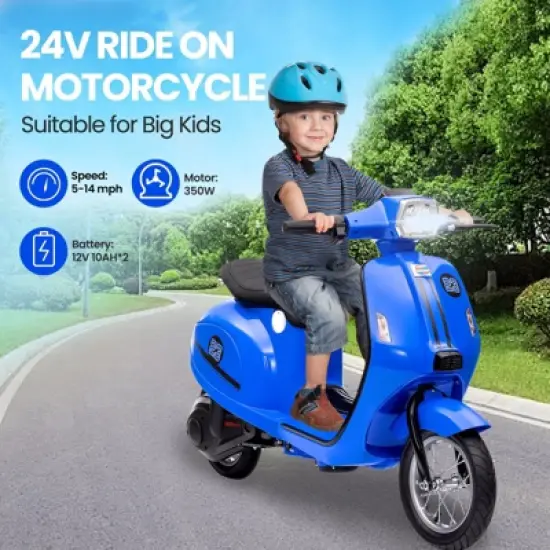 Jojoka Electric Moped Scooter for Kids, 24V 350W Suitable for Big Kids, Powerful Motor, Dual Driving Modes, Rear Brake, Twist Grip Throttle image {6}