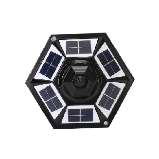 Techko Maid Solar Vintage Outdoor Pillar and Fence Post Light with Remote Black image {9}