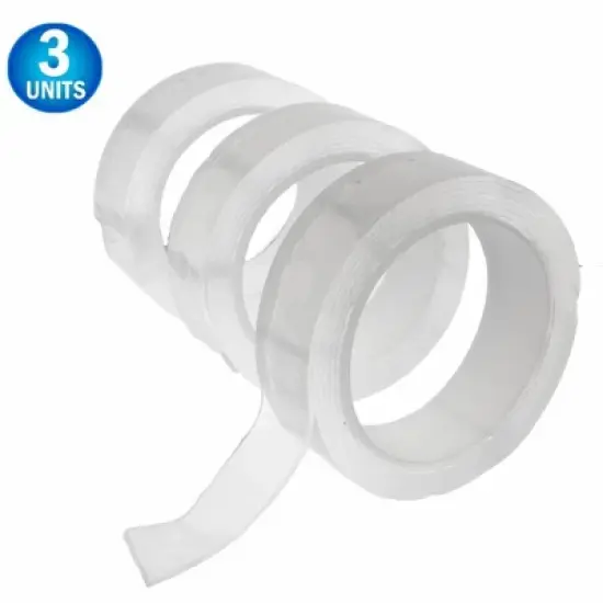 5 Star Super Deals 3pc Magic Gel Nano Silicone Extreme Grip Tape - Double-sided Reusable Washable Traceless Removable Grip Adhesive Clear Gel Tape image {8}