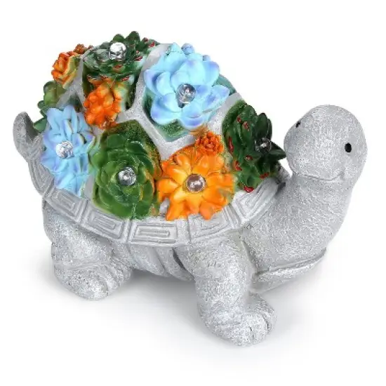 HOM Solar Turtle Statue - Solar Powered Turtle for Garden Decor with LED - Waterproof Solar Lights Outdoor for Patio, Yard, Porch image {10}
