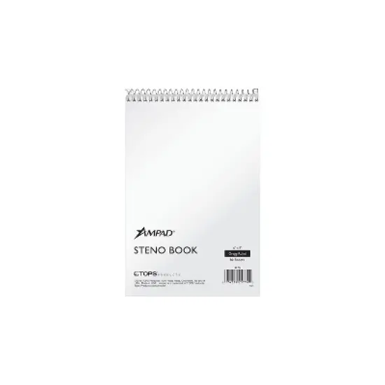 Ampad Steno Pad 6" x 9" Gregg Ruled White 304204 image {3}