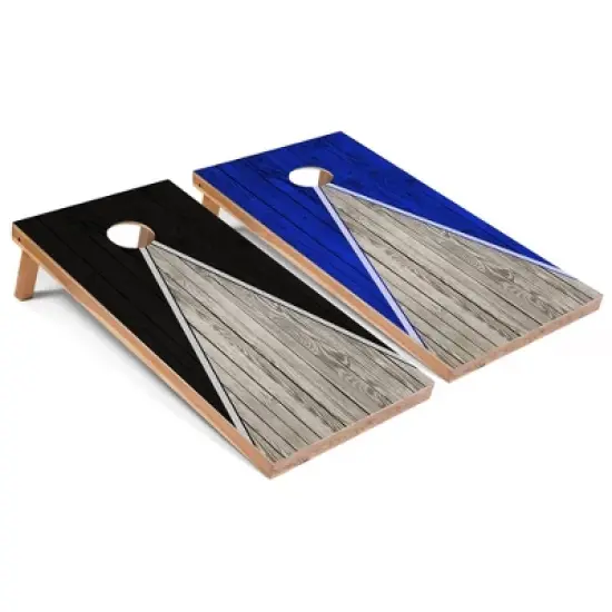 Skip's Garage Black and Royal Pyramid Cornhole Board Set, Includes 2 Boards, 8 Bags image {6}