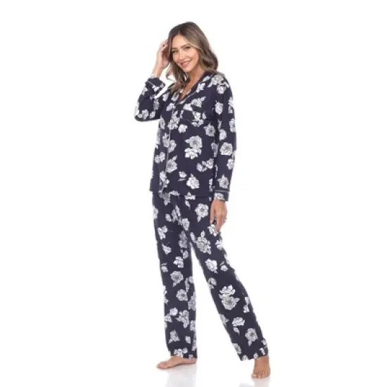 Long Sleeve Floral Pajama Set - White Mark image {2}
