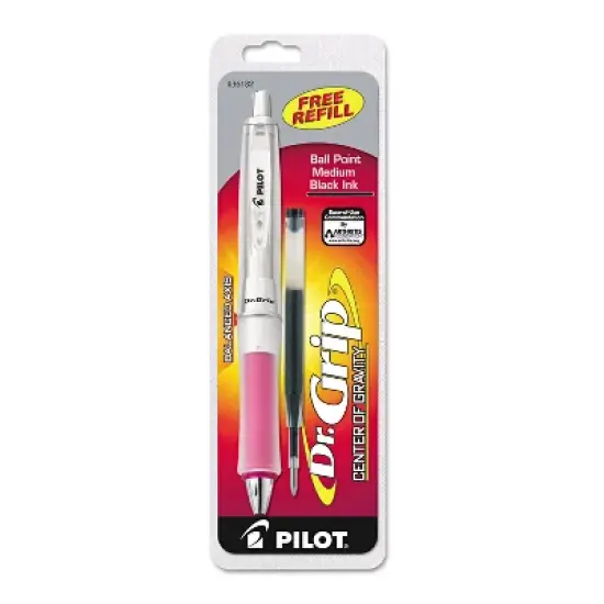 Pilot Dr. Grip Center of Gravity Retractable Ball Point Pen Pink Grip/Black Ink 1mm 36182 image {1}