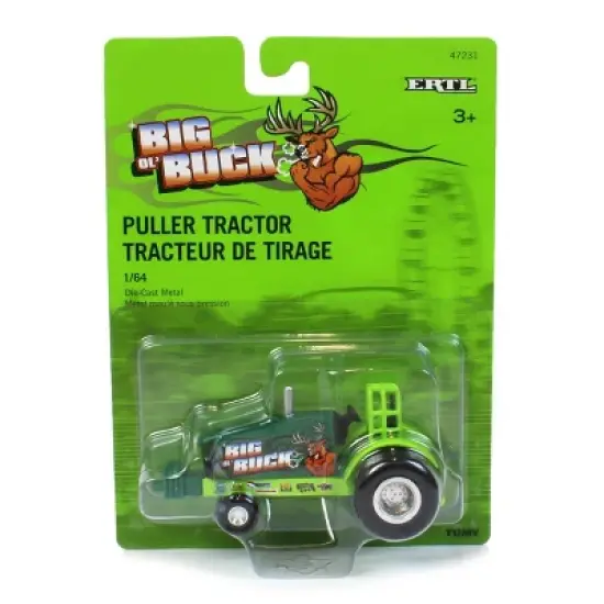 1/64 Big Buck Green and Yellow Die-Cast Pulling Tractor 47231 image {4}