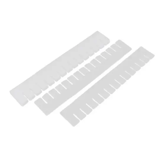 Unique Bargains DIY Grid Divider Household Necessities Organizer Plastic Drawer storage board 17" x 2.5" White 6 Pcs image {3}