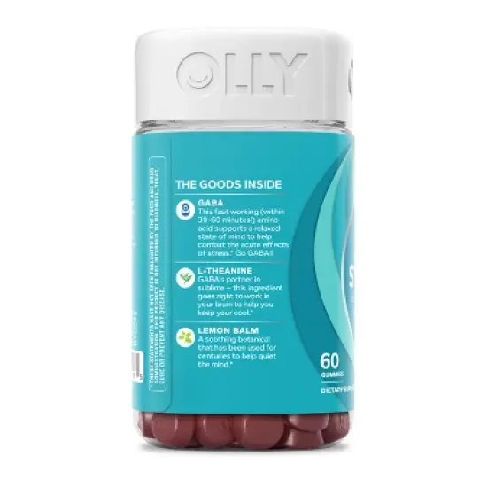 OLLY Goodbye Stress Gummies with GABA, L-Theanine & Lemon Balm - Berry Verbena image {5}
