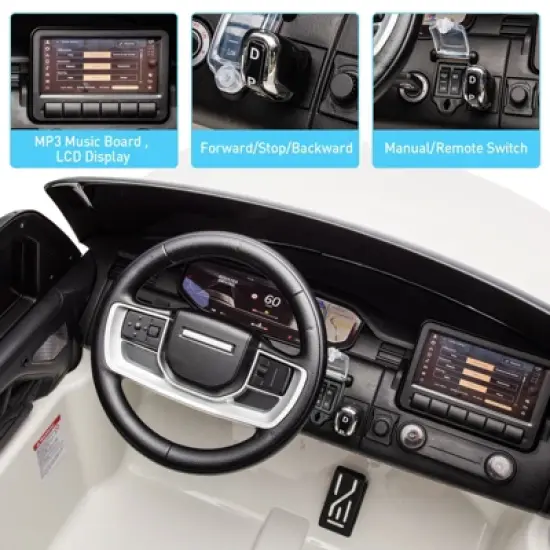 24V Ride On Toy, Licensed Land Rover Kids Car, 2-Seater Ride On Car with Parent Remote Control, Toy Storage Box, 3 Speeds, LCD Display, Lockable Doors image {6}