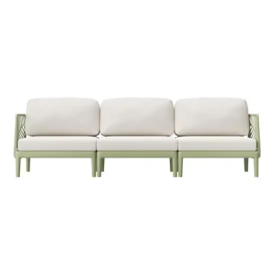 WestinTrends Playa Modern Polypropylene Resin 3 Seat Outdoor Patio Sofa, Green image {14}