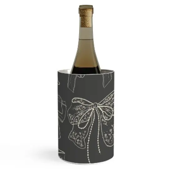 Anis Illustration Romantic Bows Gray Pattern Wine Chiller image {2}