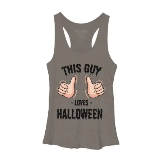 Women's Design By Humans This Guy Loves Halloween By MultimediaOne Racerback Tank Top image {4}