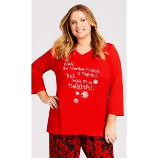 Women's Plus Size Slogan Sleep Top - red | AVENUE image {6}