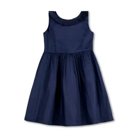 Hope & Henry Girls' Sleeveless Pleated Collar Sateen Party Dress, Infant image {8}