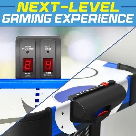 SereneLife 48" Air Hockey Table - Digital Scoreboard, Pucks & Pushers, Compact Design for Indoor Fun (Blue & Black) image {5}