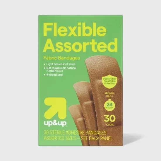 Skin Tone Assorted Size Flexible Bandages - Light Brown - 30ct - up&up&trade; image {3}