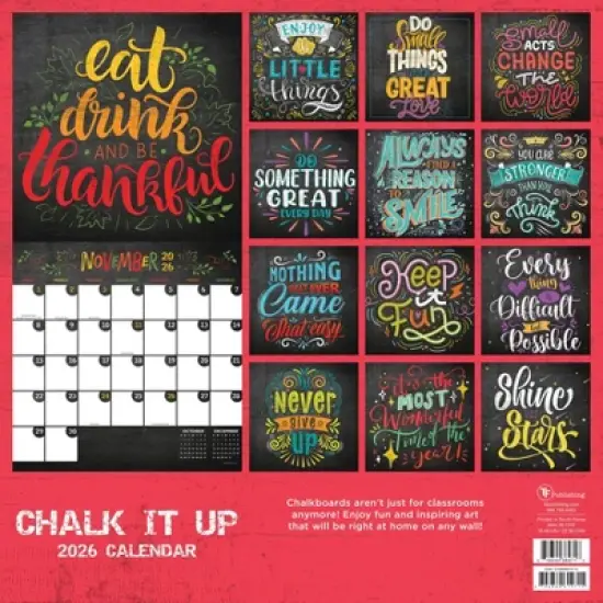TF Publishing 13.5"x14.5" 2026 Chalk It Up Wall Calendar image {4}