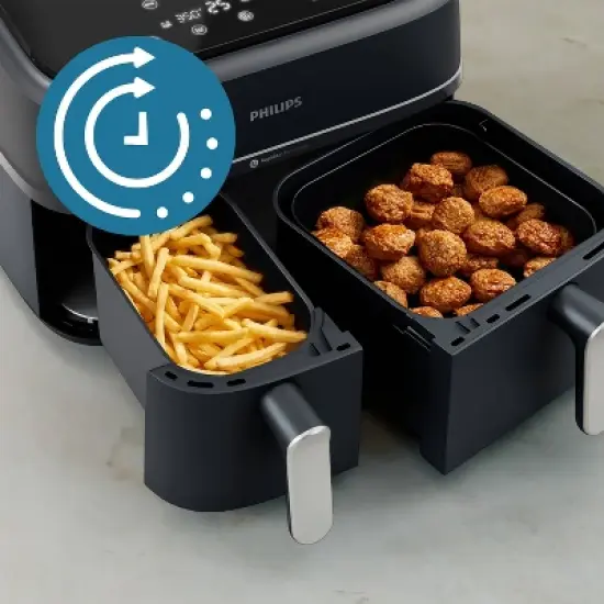 Philips 3000 Series 9.5qt Dual Basket Air Fryer Black image {3}