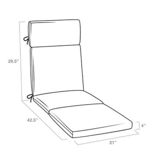 ARDEN Oceantex Outdoor Chaise Lounge Cushion 72 x 21 image {2}