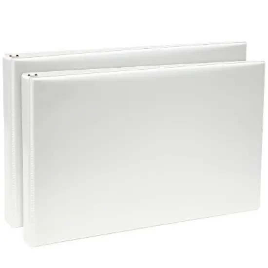 Avery Heavy-Duty View 3 Ring Binders, 1" Slant Rings, Holds 11" x 17" Paper, White, 2 Pack (17707) image {7}