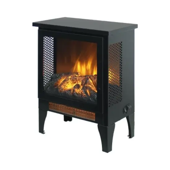SEVOBAL Fireplace Insert Heater Mantel 3D Flame Quartz Fireplace Stove Bottom Air Outlet Fire Place Panoramic 3-Side View, Black, 16.93"*11.14"*17.5" image {5}