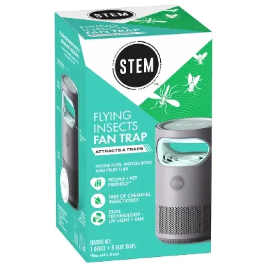 STEM Electric Fan Fruit Fly, Gnat and Fly Trap Indoor Starter Kit - 1 Unit + 5 Glue Traps image {12}
