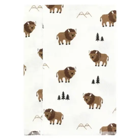 Hudson Baby Cotton Flannel Burp Cloths, Wild Buffalo 7 Pack, One Size image {2}