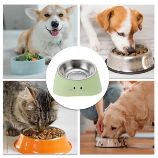 Unique Bargains Durable Dog Bowls Green 1 Pc image {3}