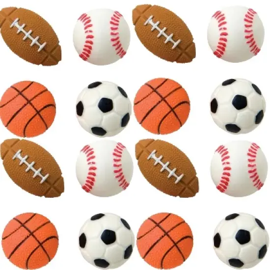 Sports Ball Erasers, Football, Basketball, Soccer, Baseball Theme Ball Shape Erasers, 16 pcs image {3}