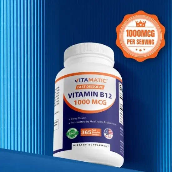 Vitamin B12 1000 mcg - 365 Fast Dissolve Tablets image {4}
