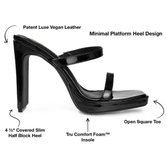 Journee Collection Womens Naivee Tru Comfort Foam Open Square Toe Platform Heel Sandals Black 10 image {7}