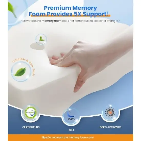 Maison Products Ultra Pain Relief Cooling Pillow, Adjustable Cervical Pillow, Ergonomic Contour Memory Foam Pillows, Orthopedic Bed Pillow image {3}
