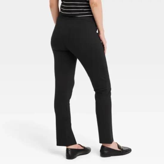 Under Belly Split Front Ponte Maternity Pants - Isabel Maternity by Ingrid & Isabel&trade; Black image {1}