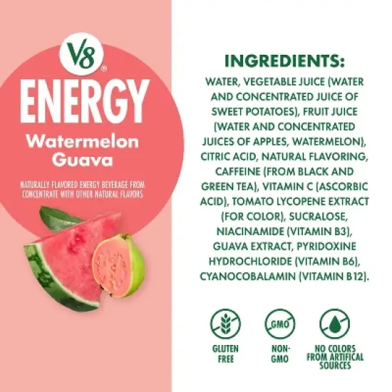 V8 +Energy Summertime Watermelon Energy Drink - 6pk/8 fl oz Cans image {7}