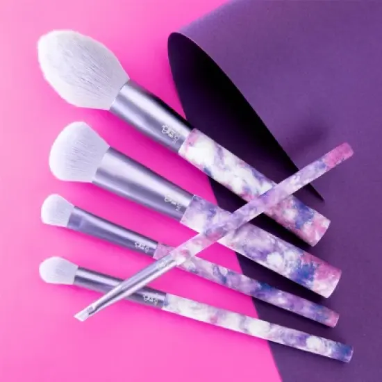 MODA Brush Tie Dye 5pc Makeup Brush Set, Includes Blush, Complexion, and Crease Makeup Brushes image {1}