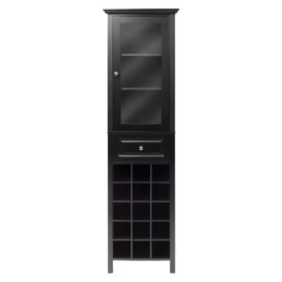 Wine Cabinet Wood/Black - Winsome image {1}
