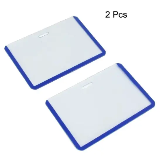 Unique Bargains Staff Office Plastic B8 Horizontal ID Name Cards Badge Holder Clear 2pcs image {1}