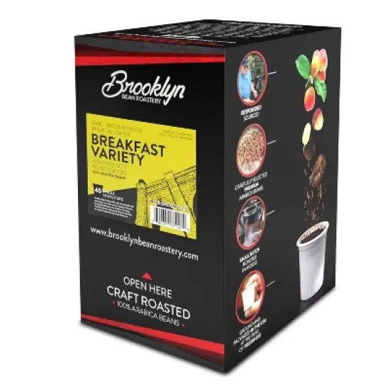 Brooklyn Beans Breakfast Variety Sampler Pack Coffee Pods, 2.0 Keurig , 40 count image {1}