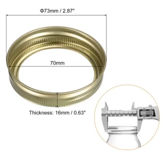 Unique Bargains Leak Proof Tinplate Canning Jar Rings Fits Storage Cover 48 Pcs image {1}