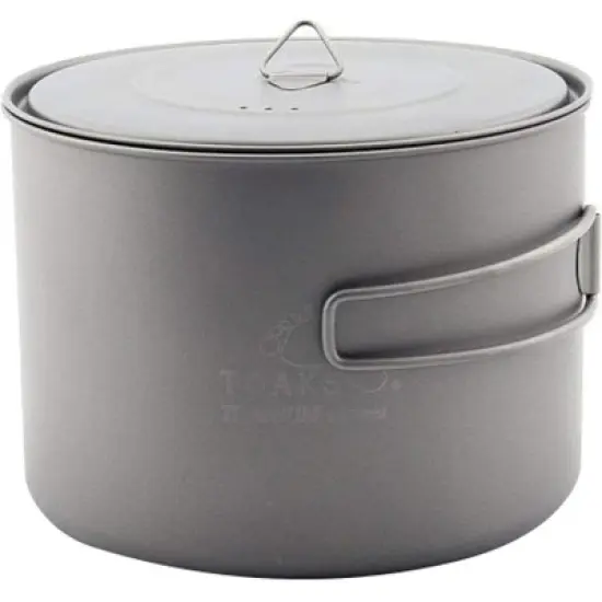 TOAKS 1600ml Ultralight Titanium Camping Cook Pot with Foldable Handles and Lid image {4}