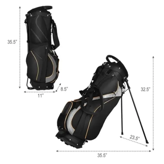 Costway Golf Stand Bag Portable Lightweight Golf Carry Club Bag w/ 8-way Divider image {1}