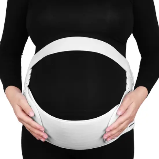 Unique Bargains Maternity Support Belt Pregnancy Waist Abdomen Belly Back Brace Band White image {8}