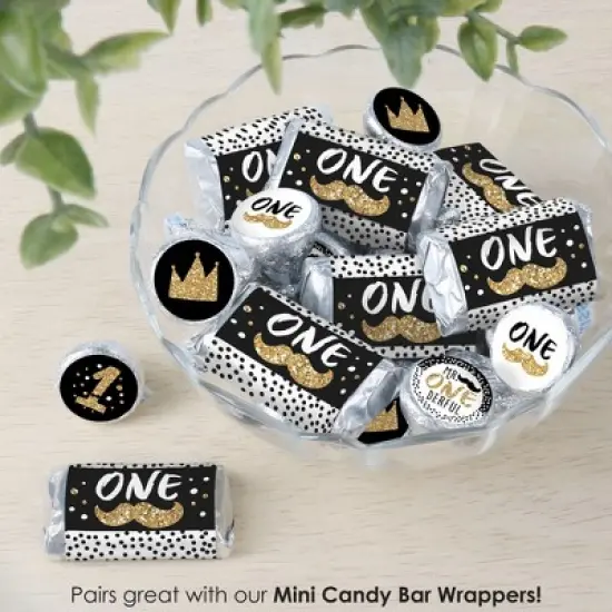 Big Dot of Happiness 1st Birthday Little Mr. Onederful - Boy First Birthday Party Small Round Candy Stickers - Party Favor Labels - 324 Count image {5}