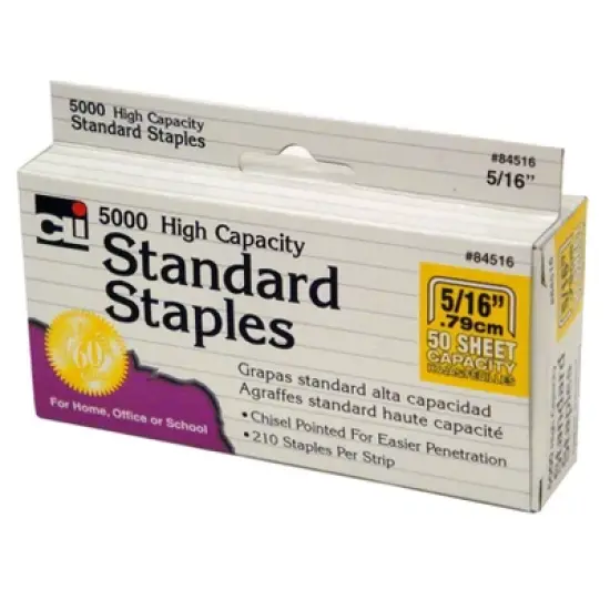 Charles Leonard High Capacity Standard Staples, 5000 Per Pack, 10 Packs image {1}